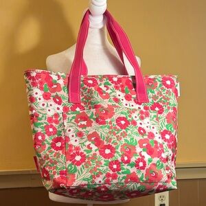 Lily Pulitzer Large Floral Insulated Front Pocket  Zip Cooler  Tote Resort Beach